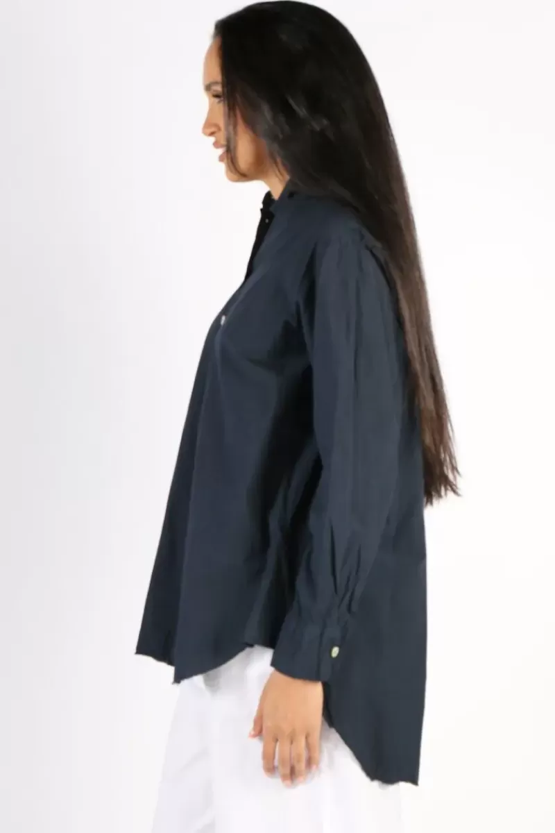 AMICI Crinkle Shirt In Navy