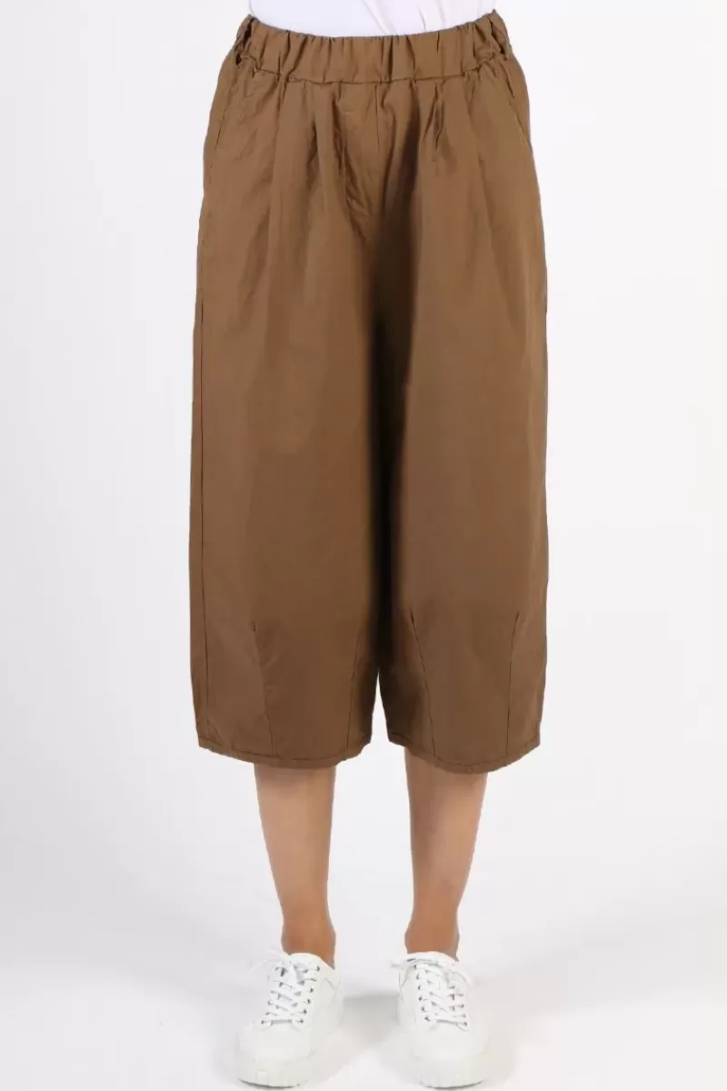 AMICI Wide Leg Culotte Pants In Bark.