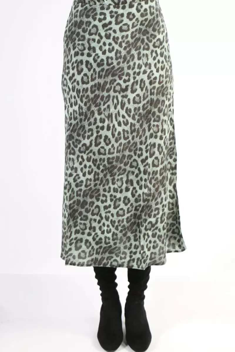 JUMP Animal Print Skirt In Green By