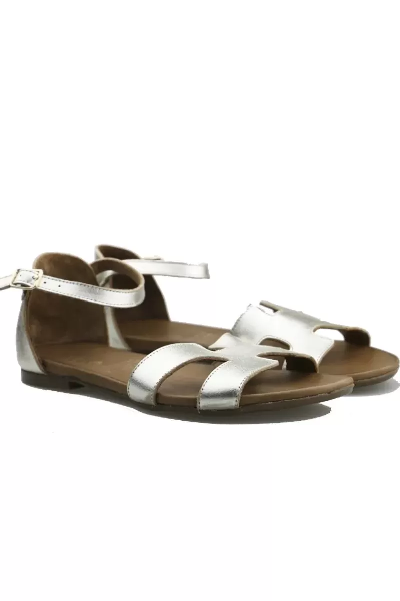 WAVE Ankle Strap Platinum Sandal By