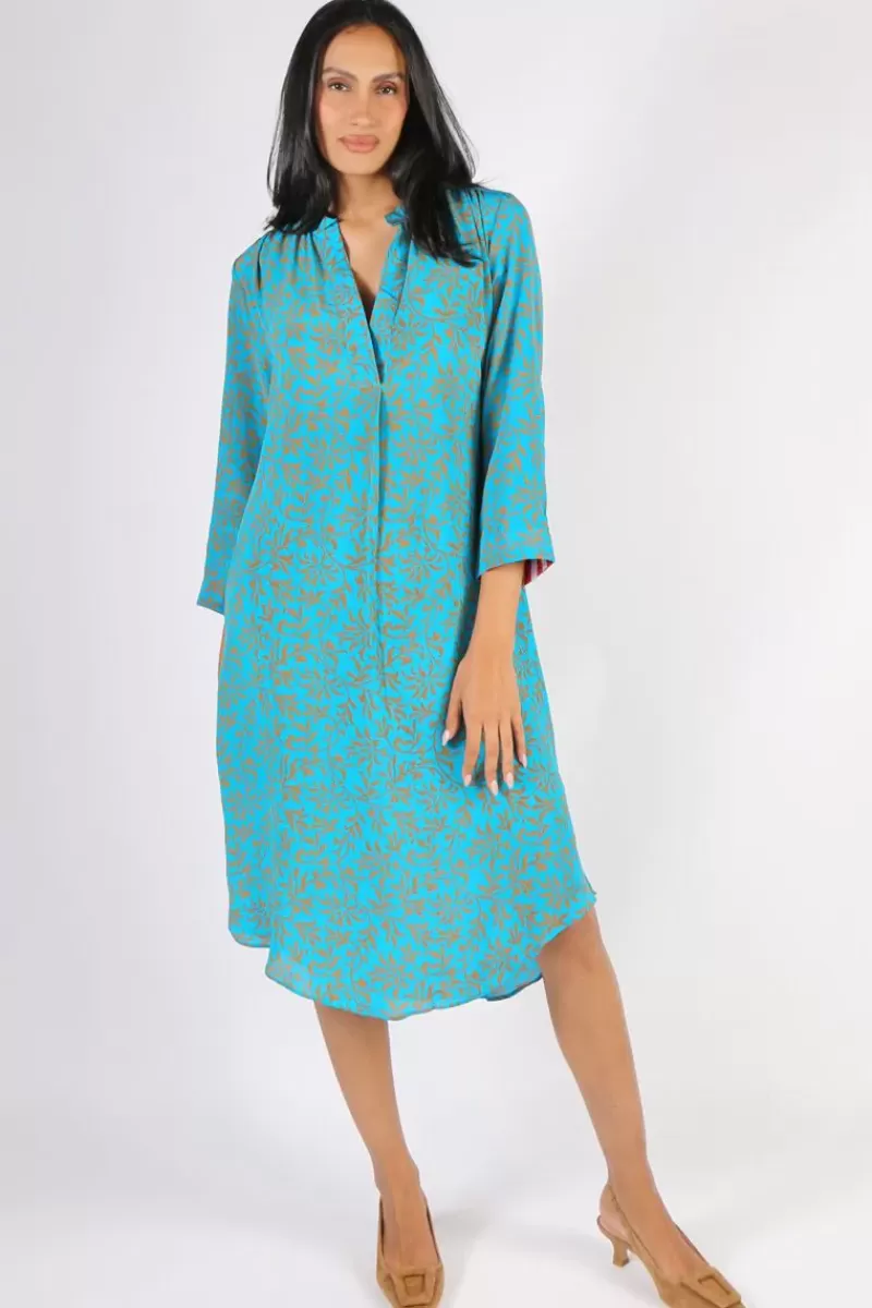 ANUPAMAA Anumpamaa Roma Vine Dress In Aqua