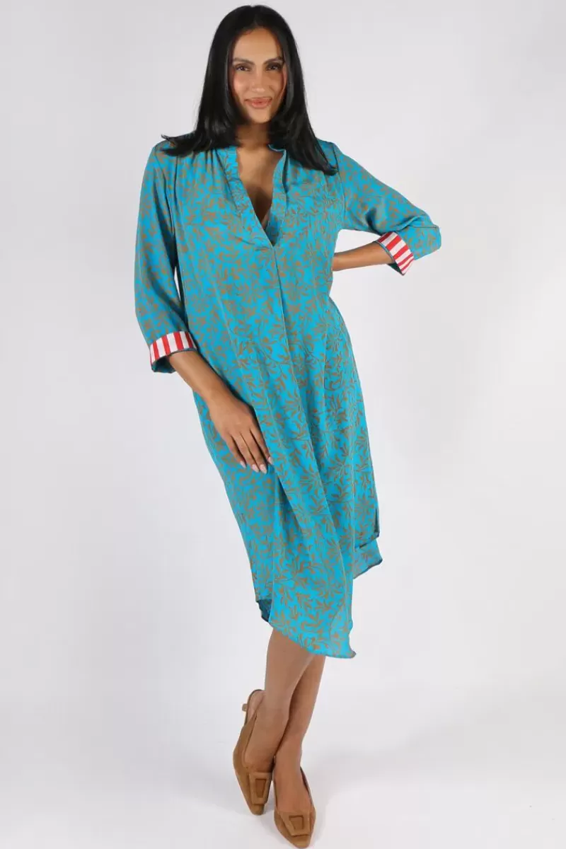 ANUPAMAA Anumpamaa Roma Vine Dress In Aqua