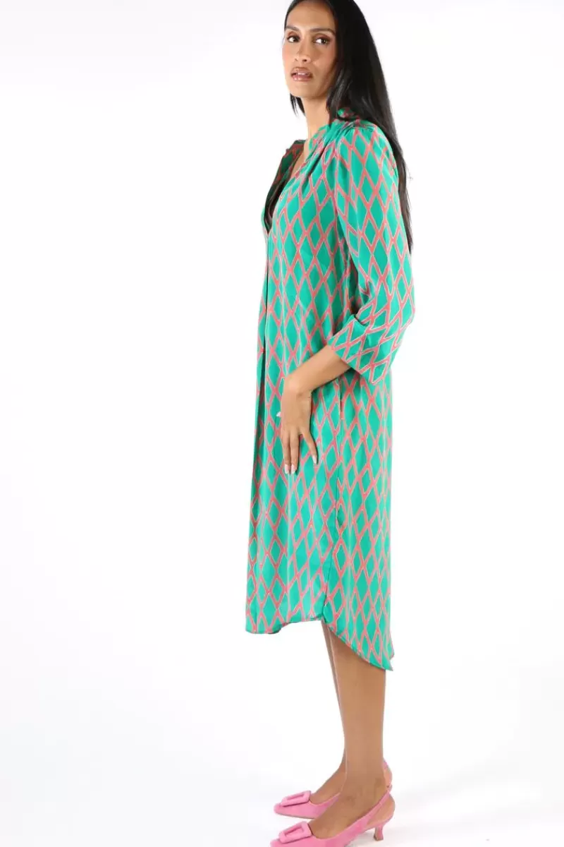 ANUPAMAA Harlequin Roma Dress In Green