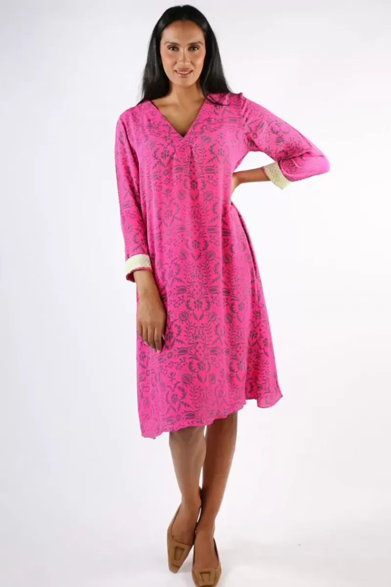 ANUPAMAA Monica Tuscan Dress In Fuchsia