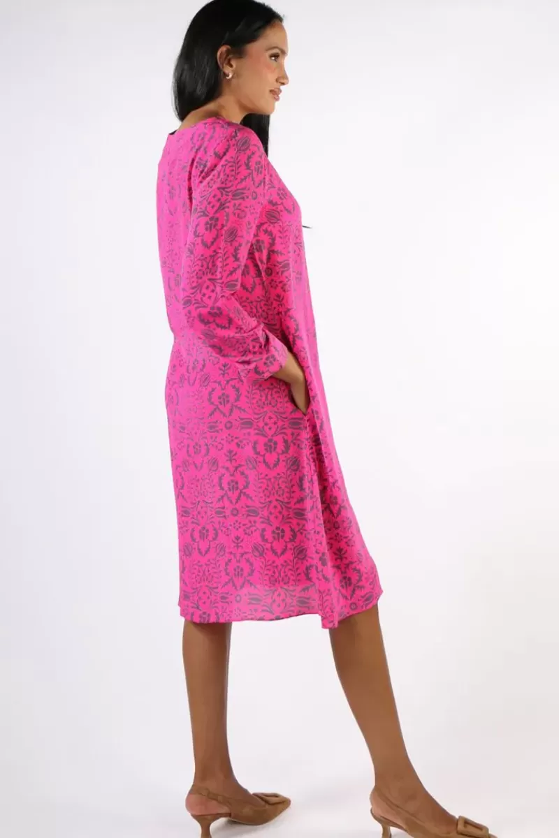 ANUPAMAA Monica Tuscan Dress In Fuchsia