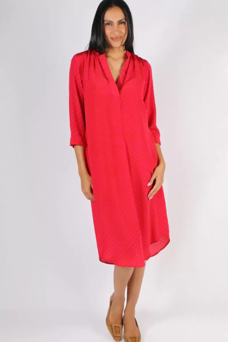 ANUPAMAA Roma Spot Dress In Red