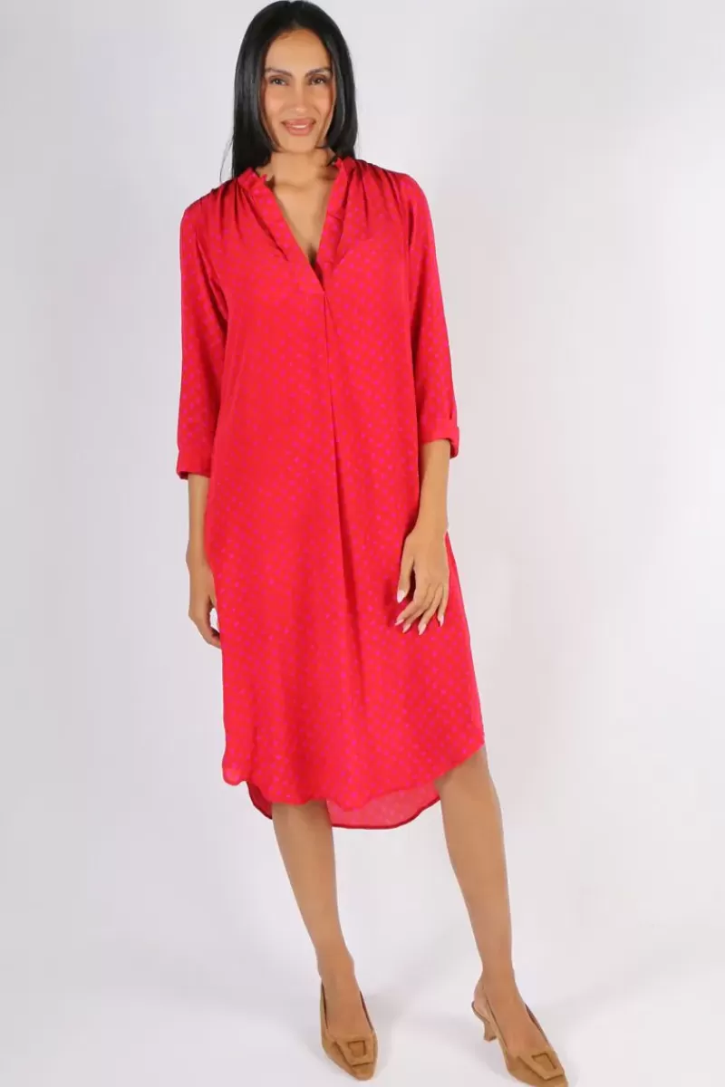 ANUPAMAA Roma Spot Dress In Red