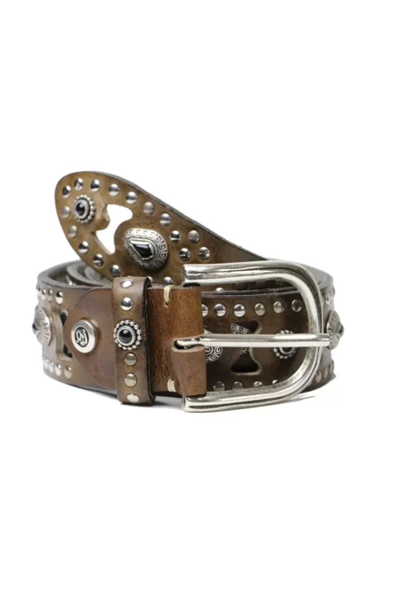 B.BELT B Belt Studded Toni Belt In Taupe