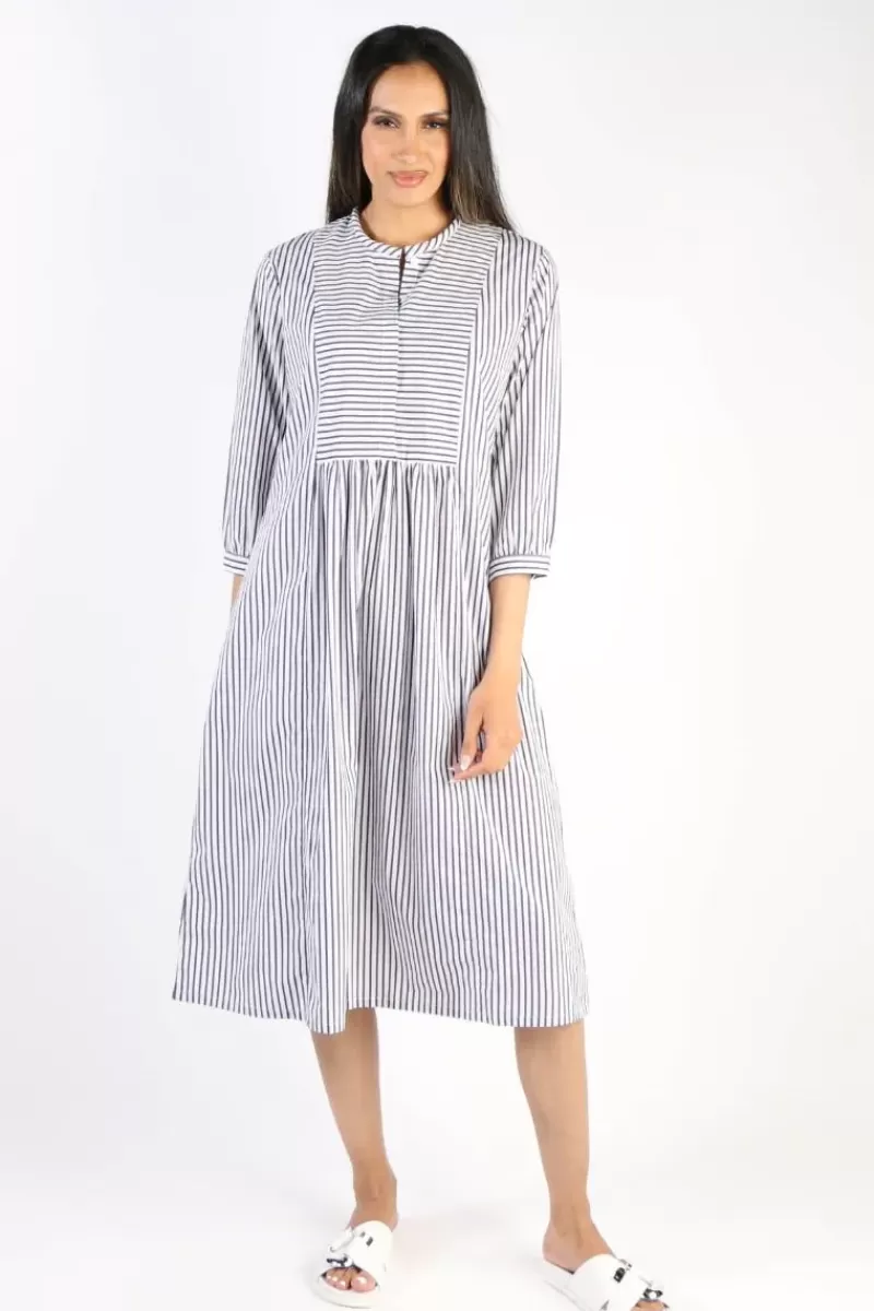 BAGRUU Brunei Single Stripe Dress In Navy