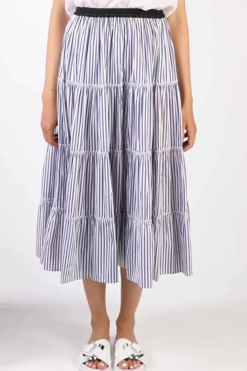 BAGRUU Diwali Single Stripe Skirt In Navy