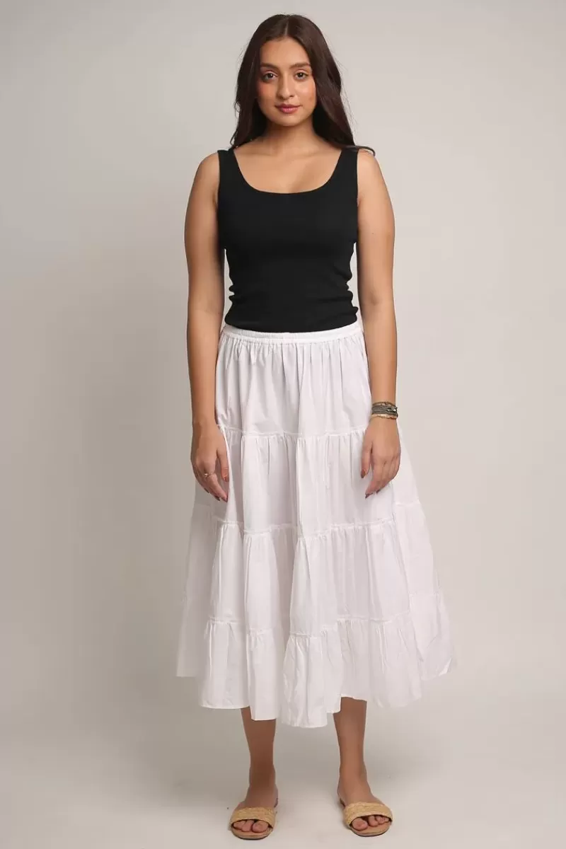 BAGRUU Diwali Skirt In White