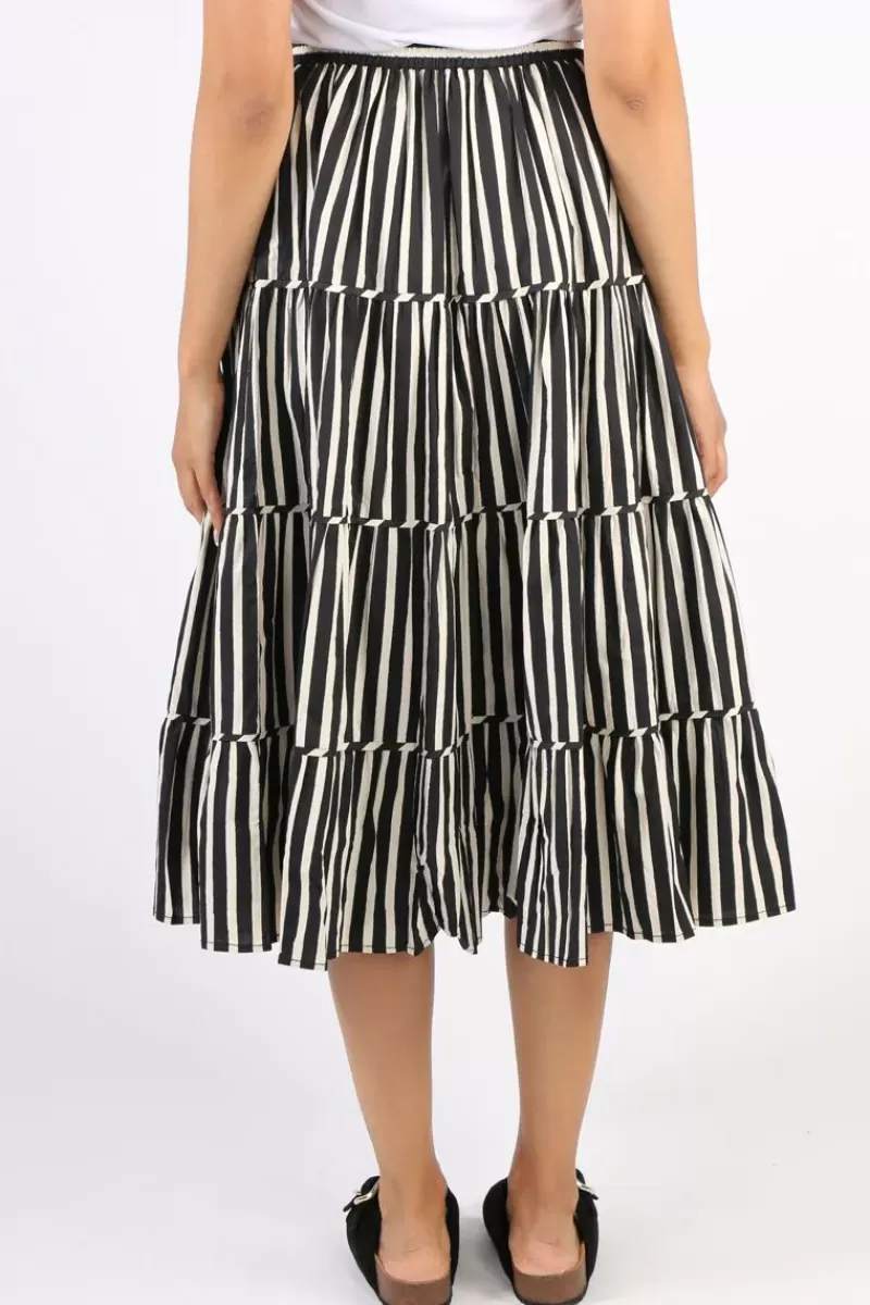 BAGRUU Diwali Stripe Skirt In Black