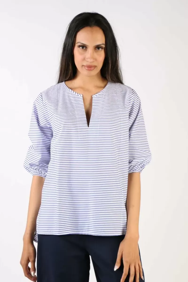 BAGRUU Elka Classic Stripe Top In Blue