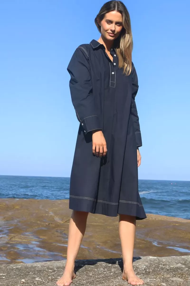 BAGRUU Mada Dress In Navy