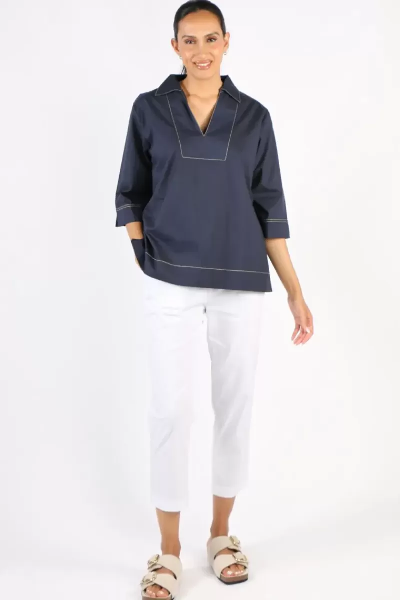 BAGRUU Minna Top In Navy