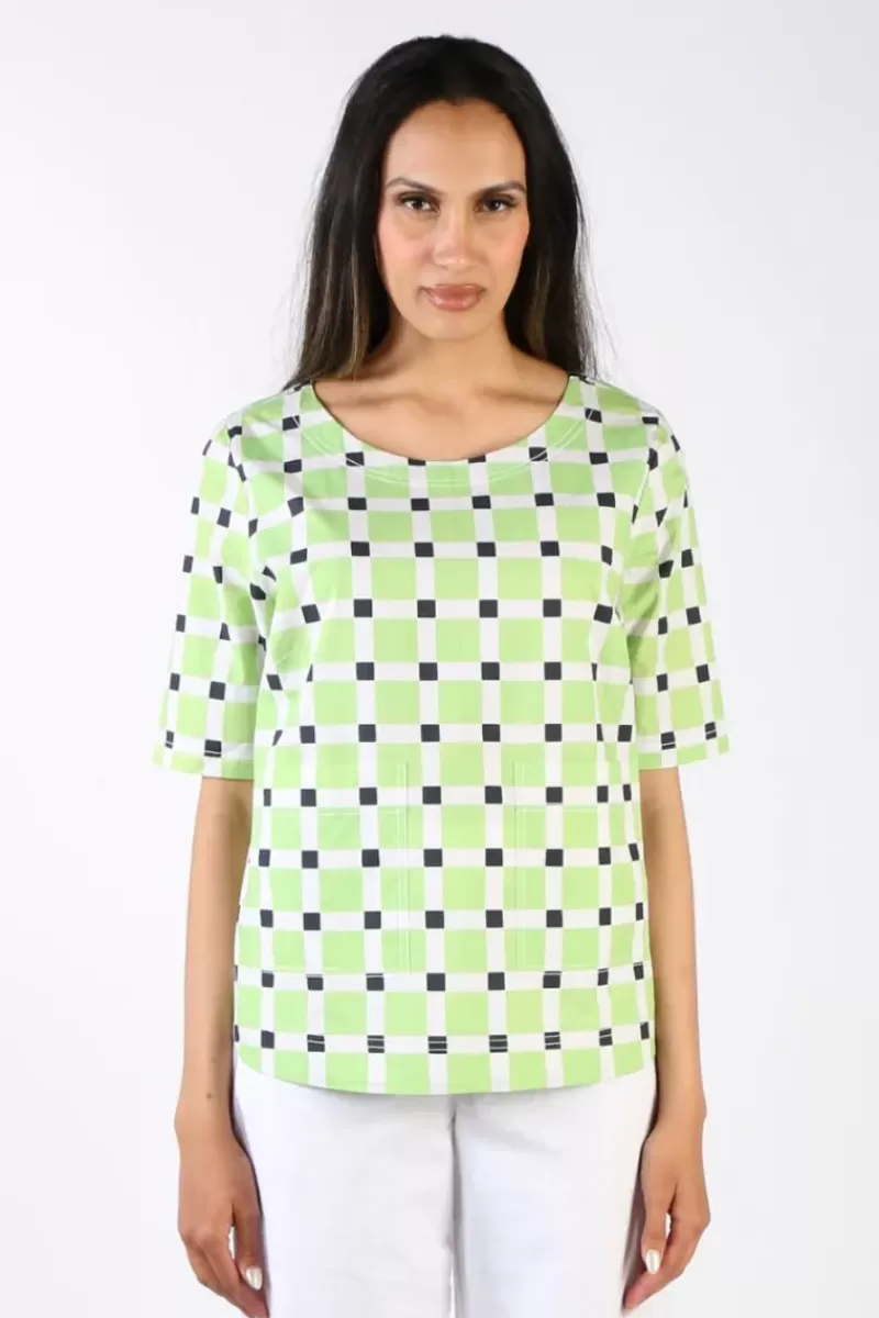 BAGRUU Pati Check Top In Lime