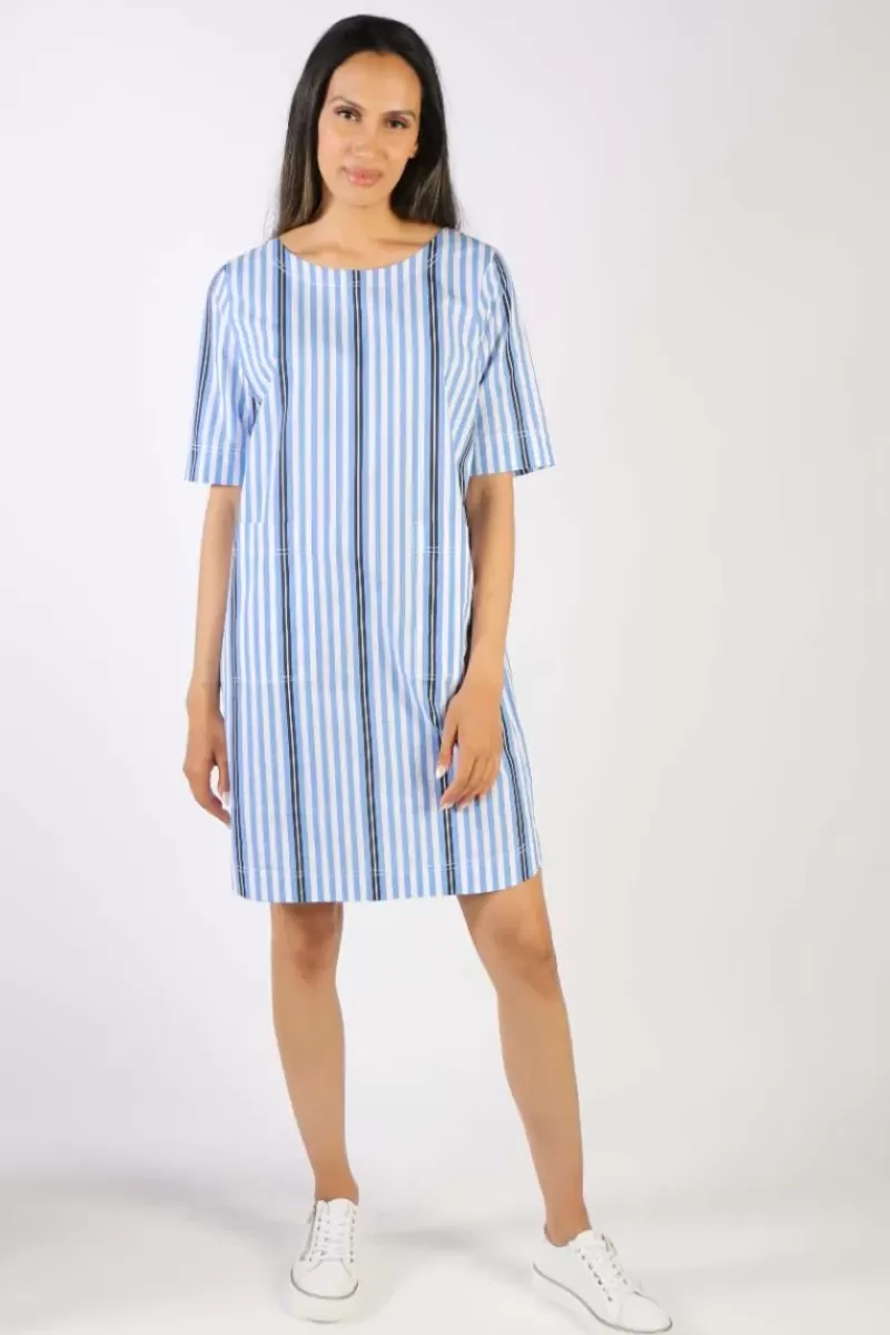 BAGRUU Pati Surf Stripe Dress In Blue