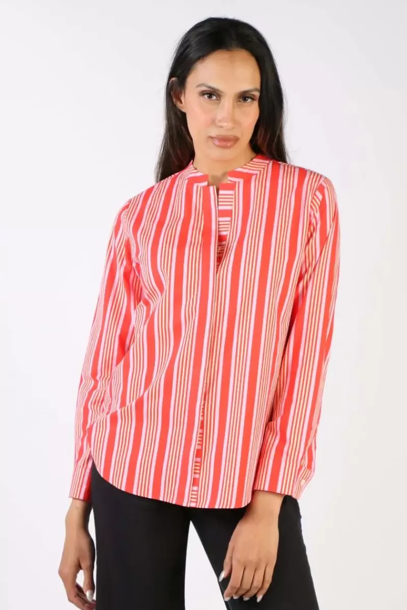 BAGRUU Rathore Candy Stripe Shirt In Red