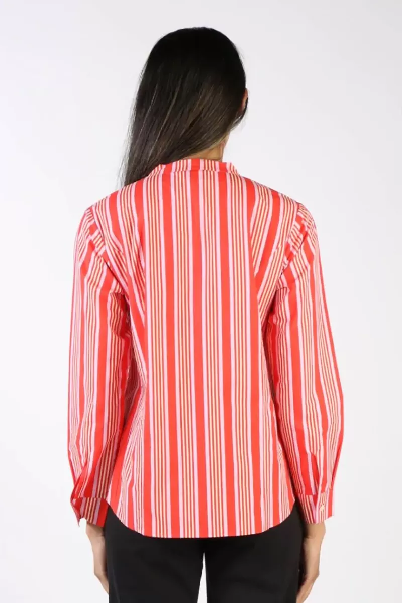 BAGRUU Rathore Candy Stripe Shirt In Red