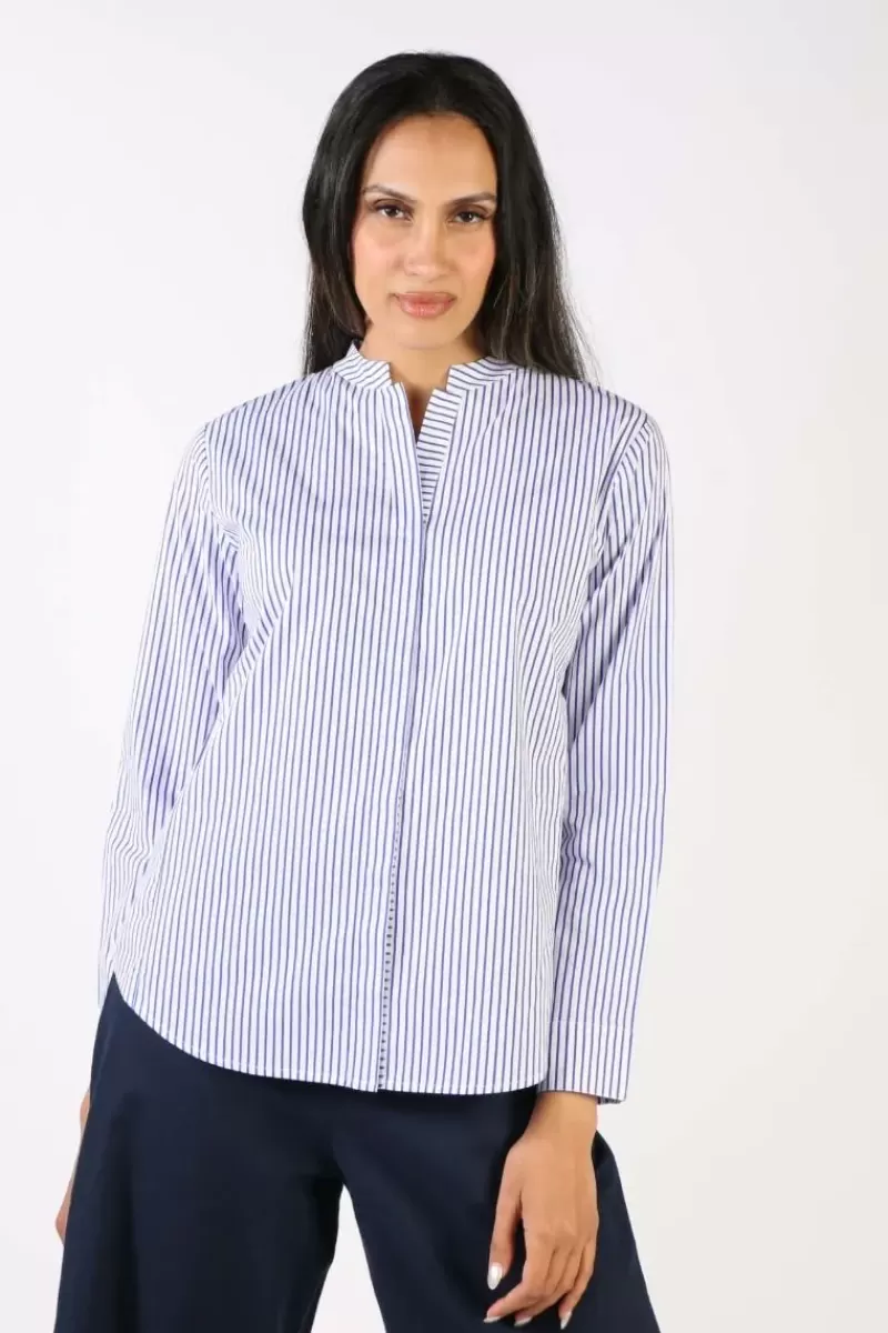 BAGRUU Rathore Classic Stripe Shirt In Blue