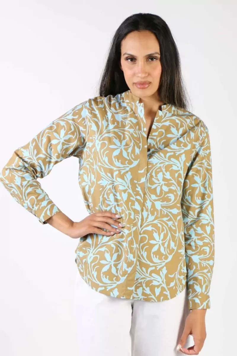 BAGRUU Rathore Floral Shirt In Aqua