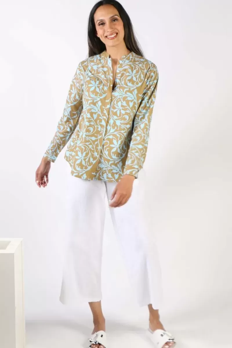 BAGRUU Rathore Floral Shirt In Aqua