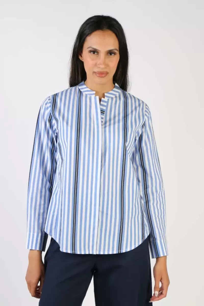 BAGRUU Rathore Surf Stripe Shirt In Blue