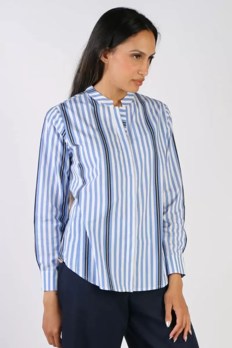 BAGRUU Rathore Surf Stripe Shirt In Blue