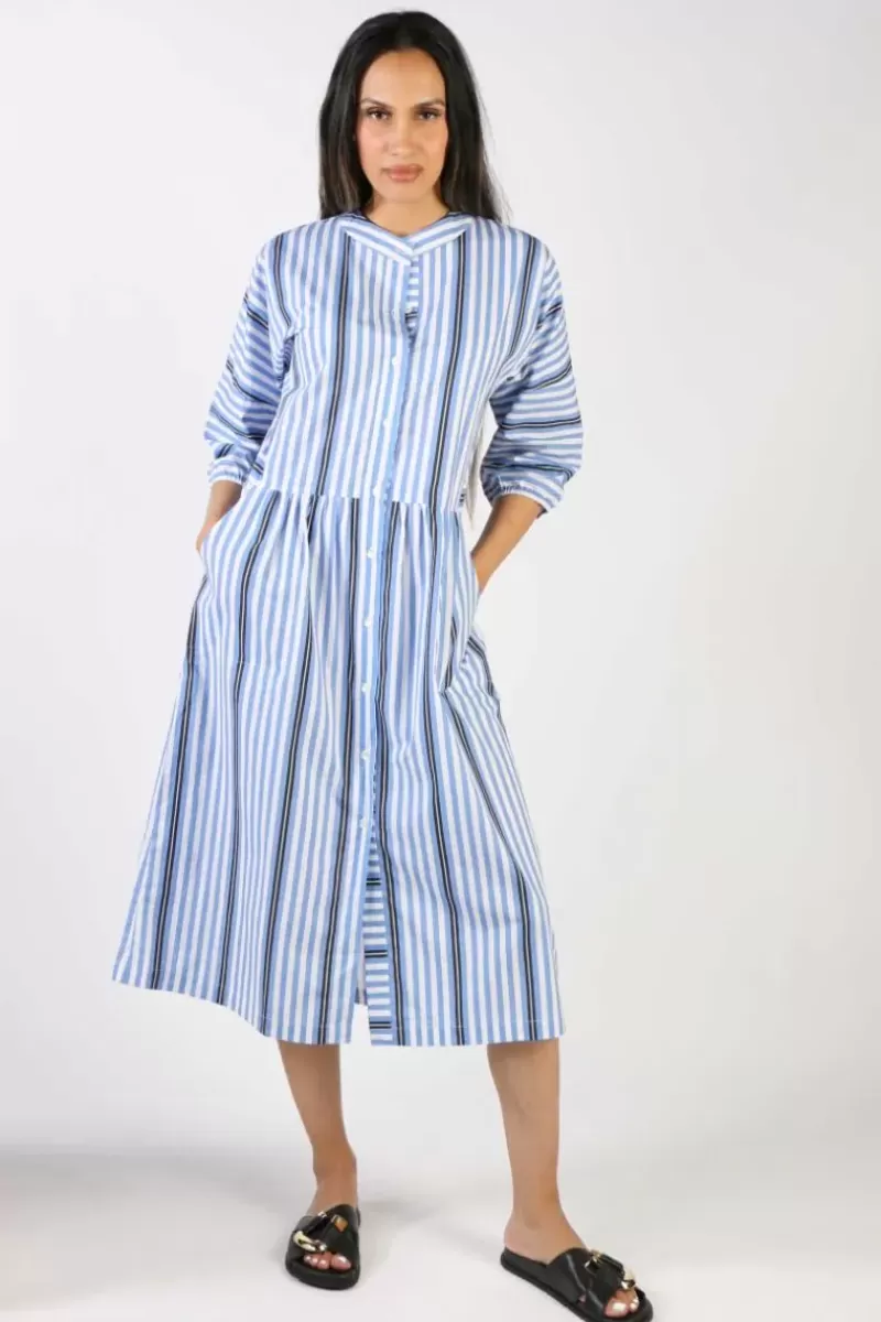 BAGRUU Songkee Surf Stripe Dress In Blue