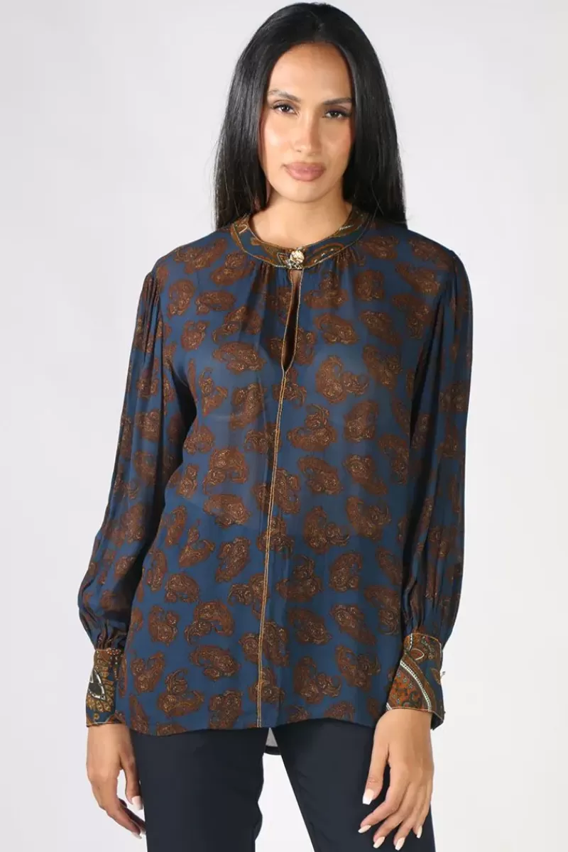 LANIA THE LABEL Baroque Top By Lania In Print