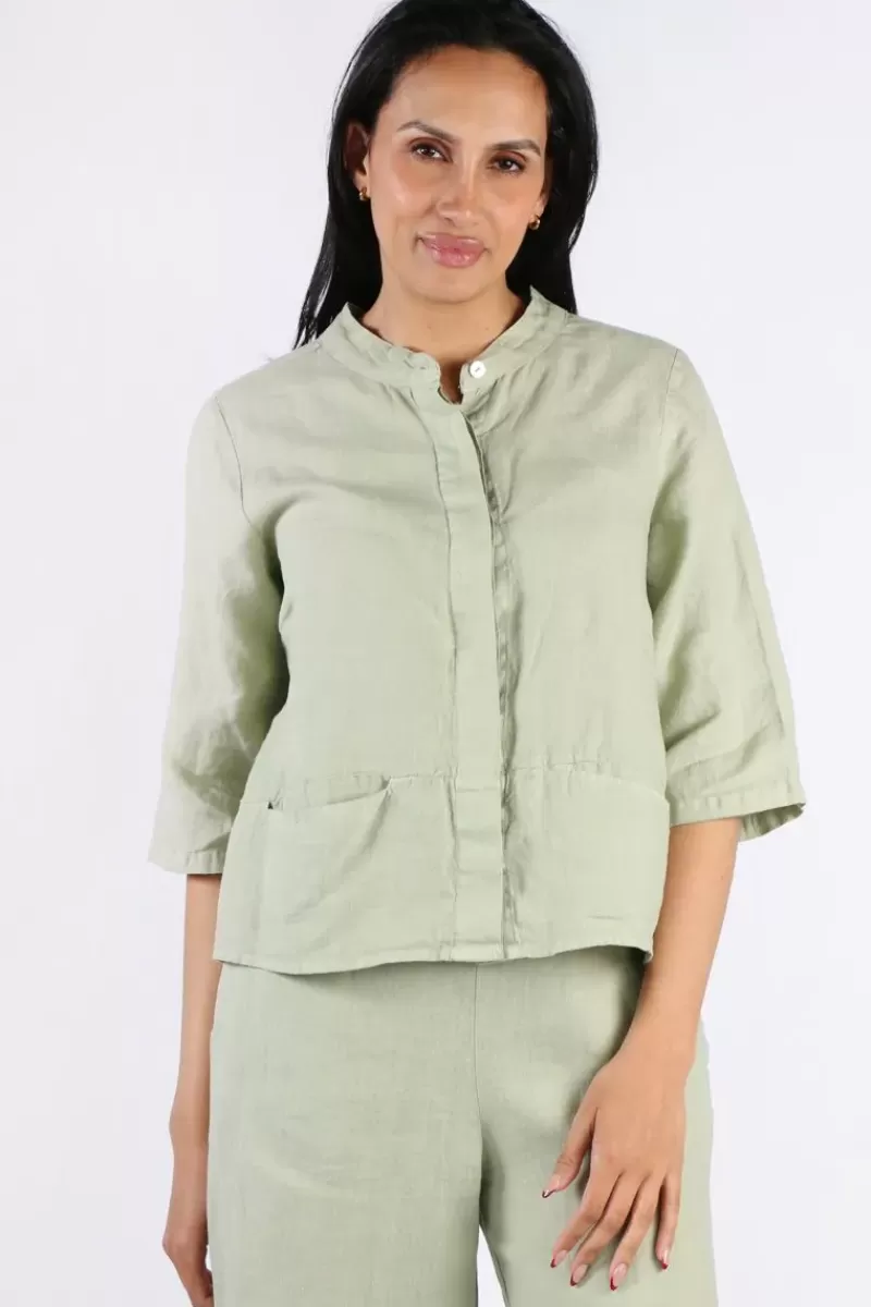 BLUEBERRY Italia Classic Blouse In Sage