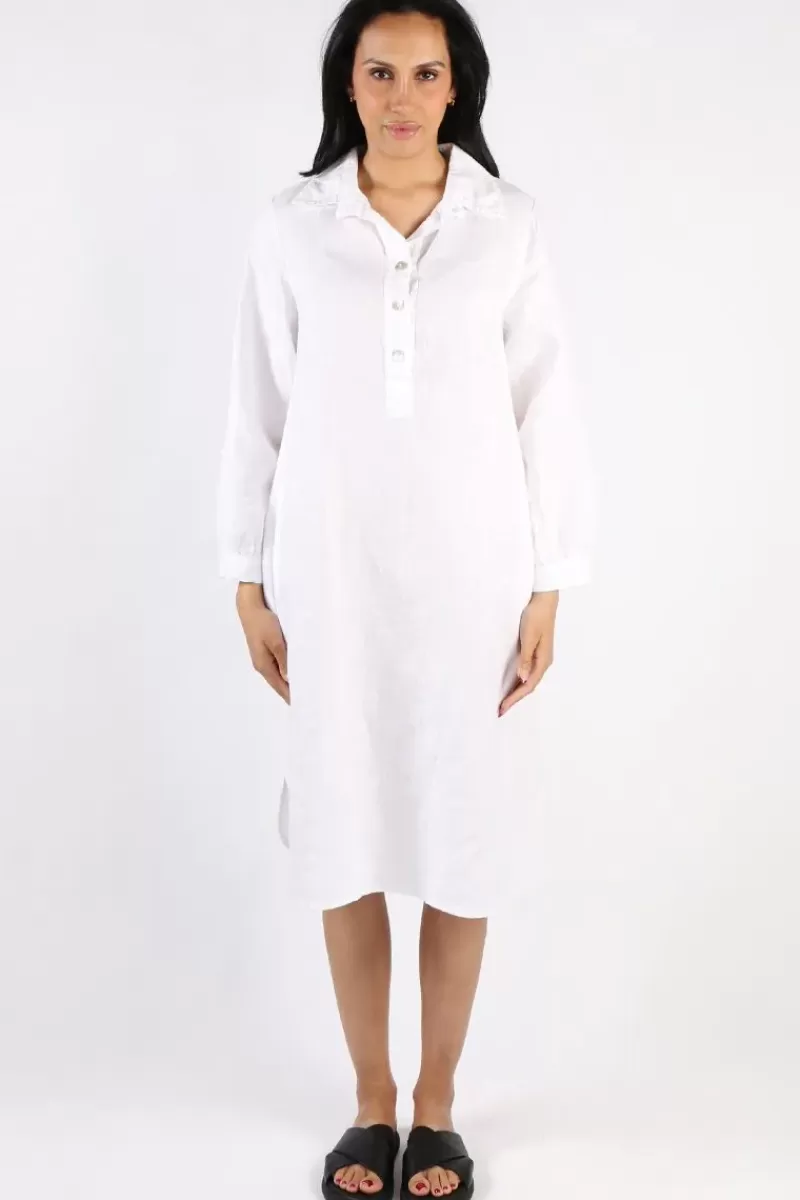 BLUEBERRY Maria Pia Shirt Dress In White