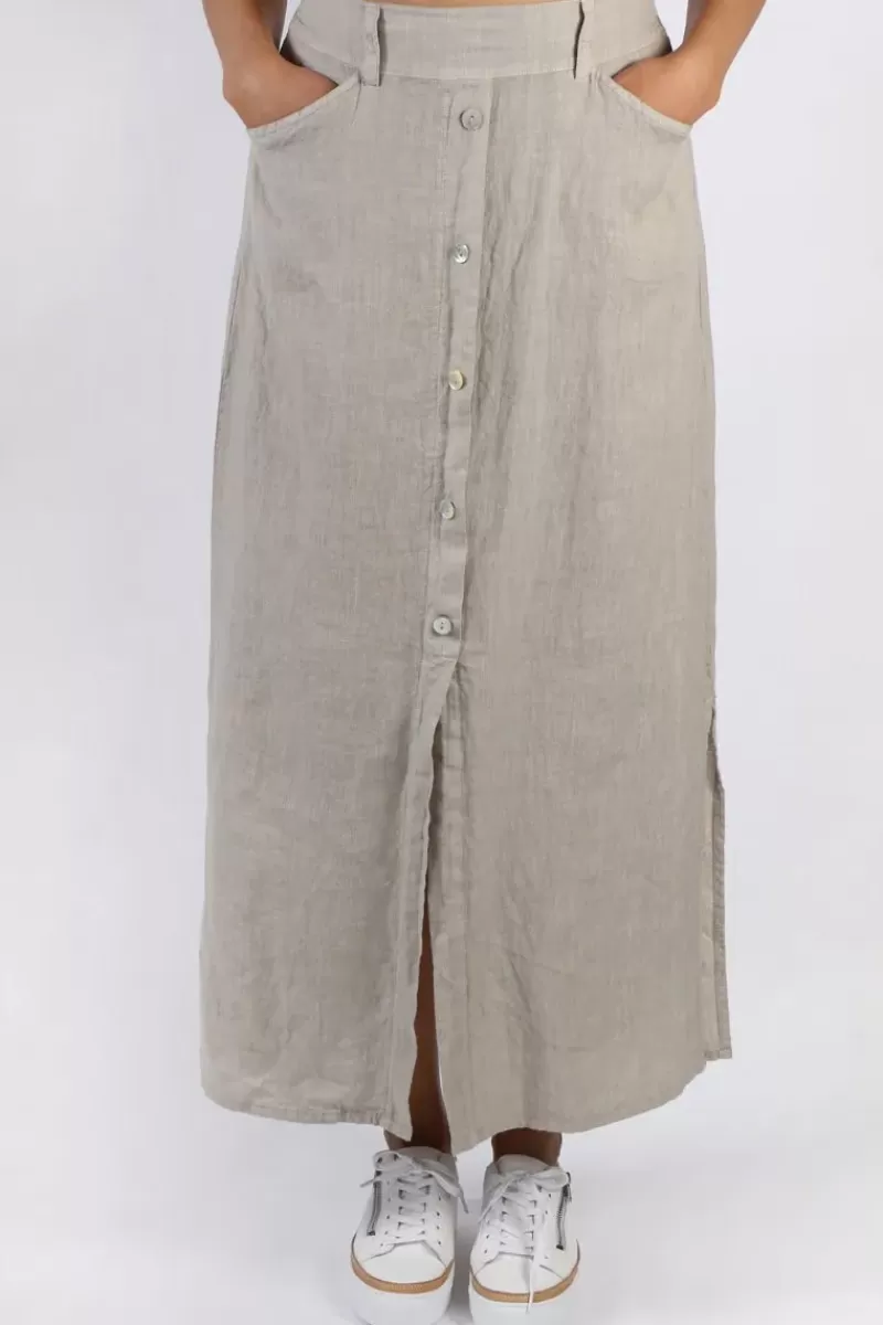 BLUEBERRY Midi Straight Skirt In Beige