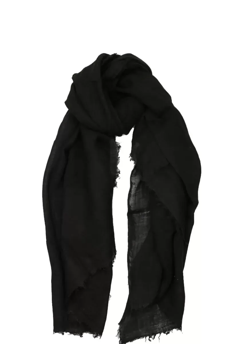 BLUEBERRY Organic Linen Scarf In Black