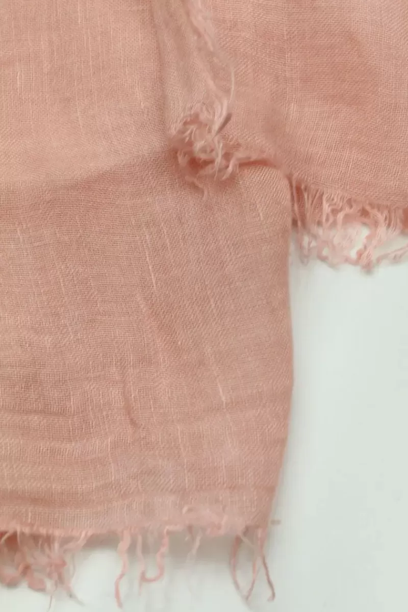 BLUEBERRY Organic Linen Scarf In Pink