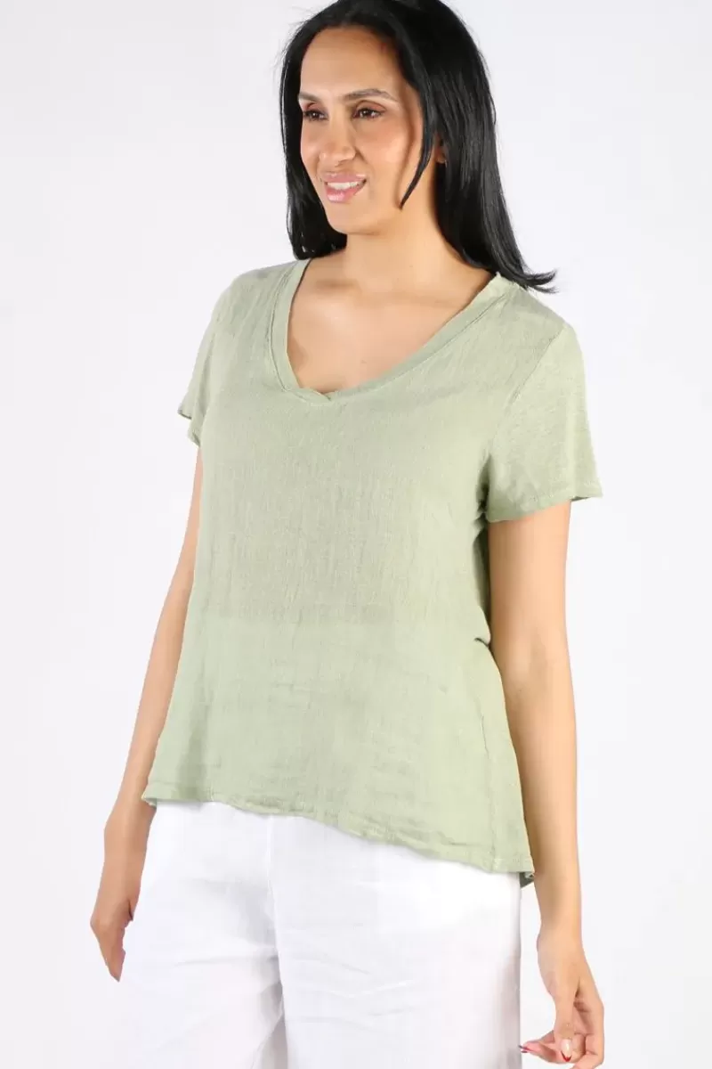 BLUEBERRY Tee Top In Sage