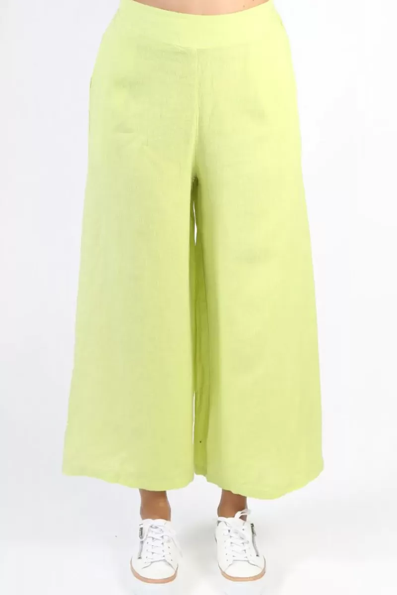 BLUEBERRY Wide Leg Palazzo In Lime