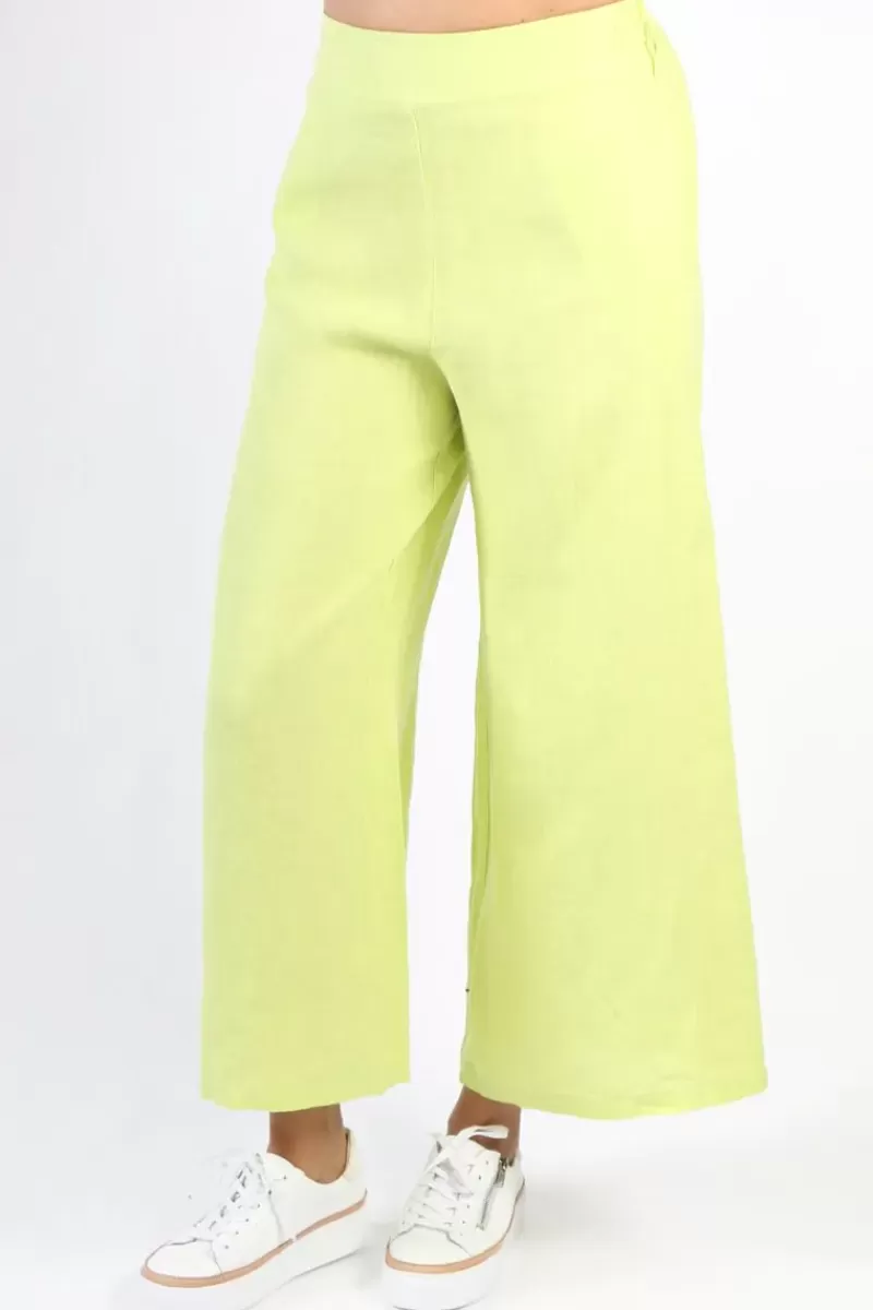 BLUEBERRY Wide Leg Palazzo In Lime