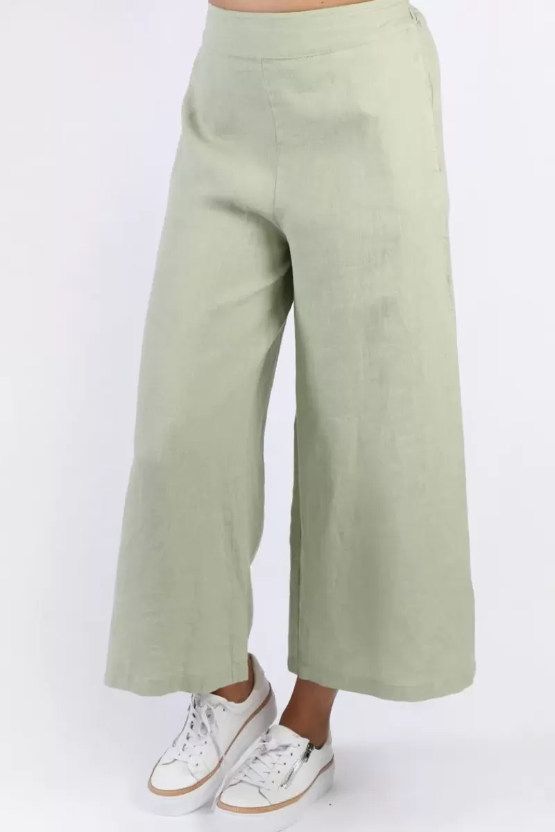 BLUEBERRY Wide Leg Palazzo In Sage