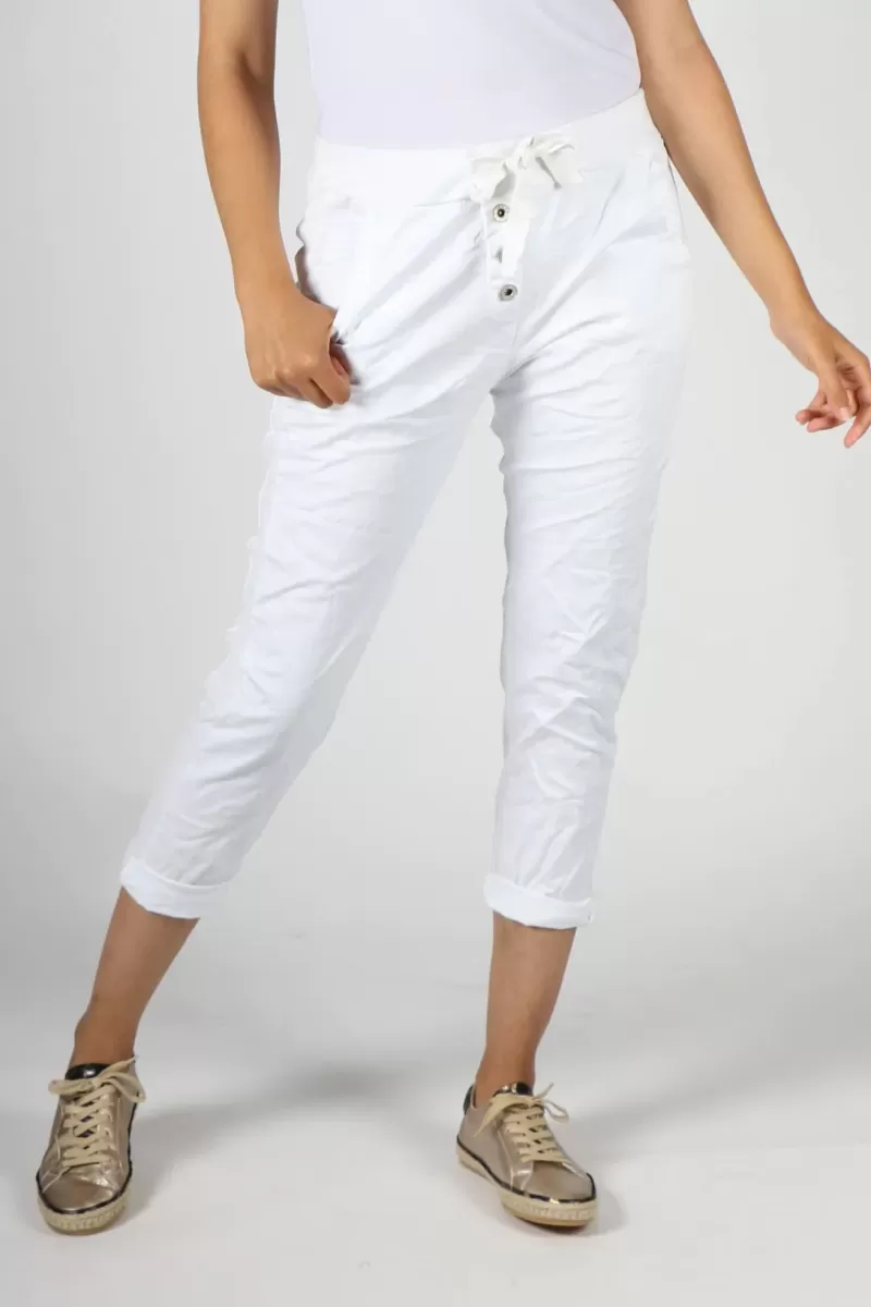 BOHEMIA Button Jogger In White