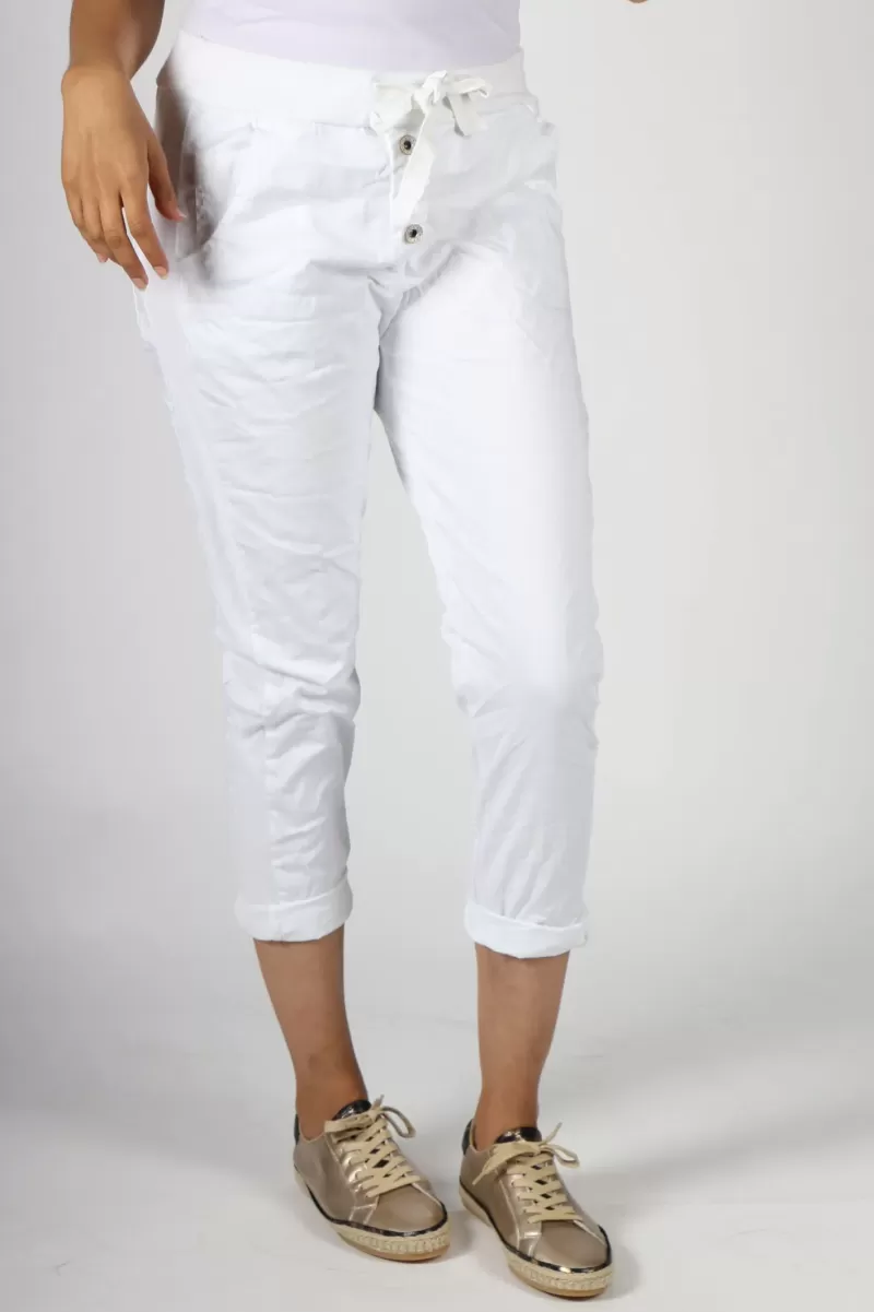 BOHEMIA Button Jogger In White