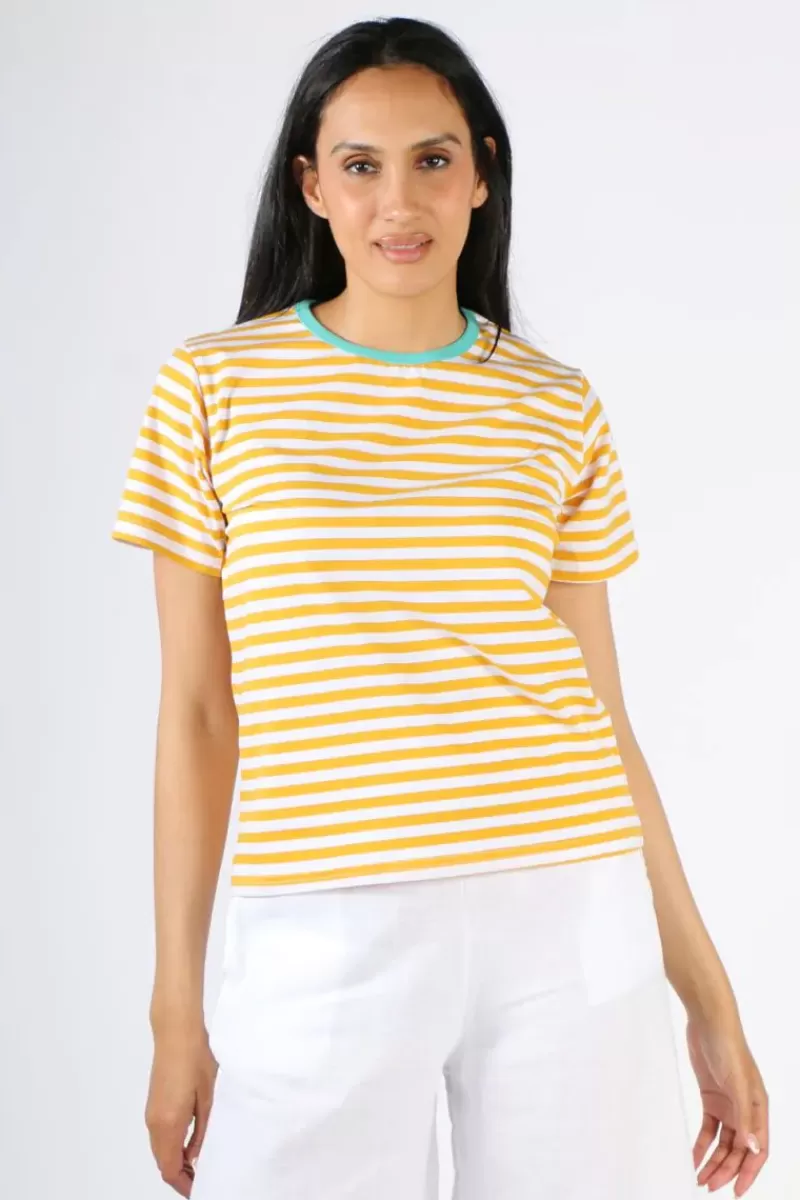 BOOM SHANKAR Sago Top In Mustard Stripe