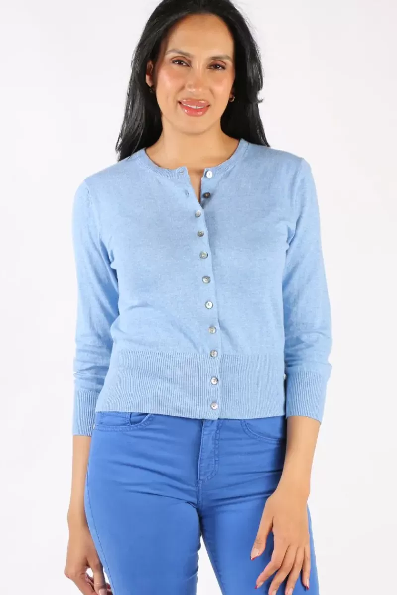 BRIDGE & LORD Bridge And Lord Cashmere Blend Cardi In Chambray