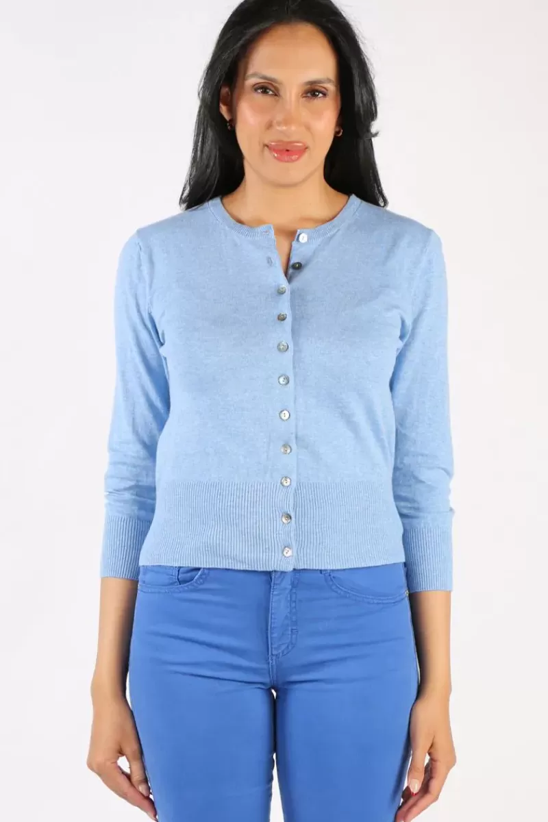 BRIDGE & LORD Bridge And Lord Cashmere Blend Cardi In Chambray