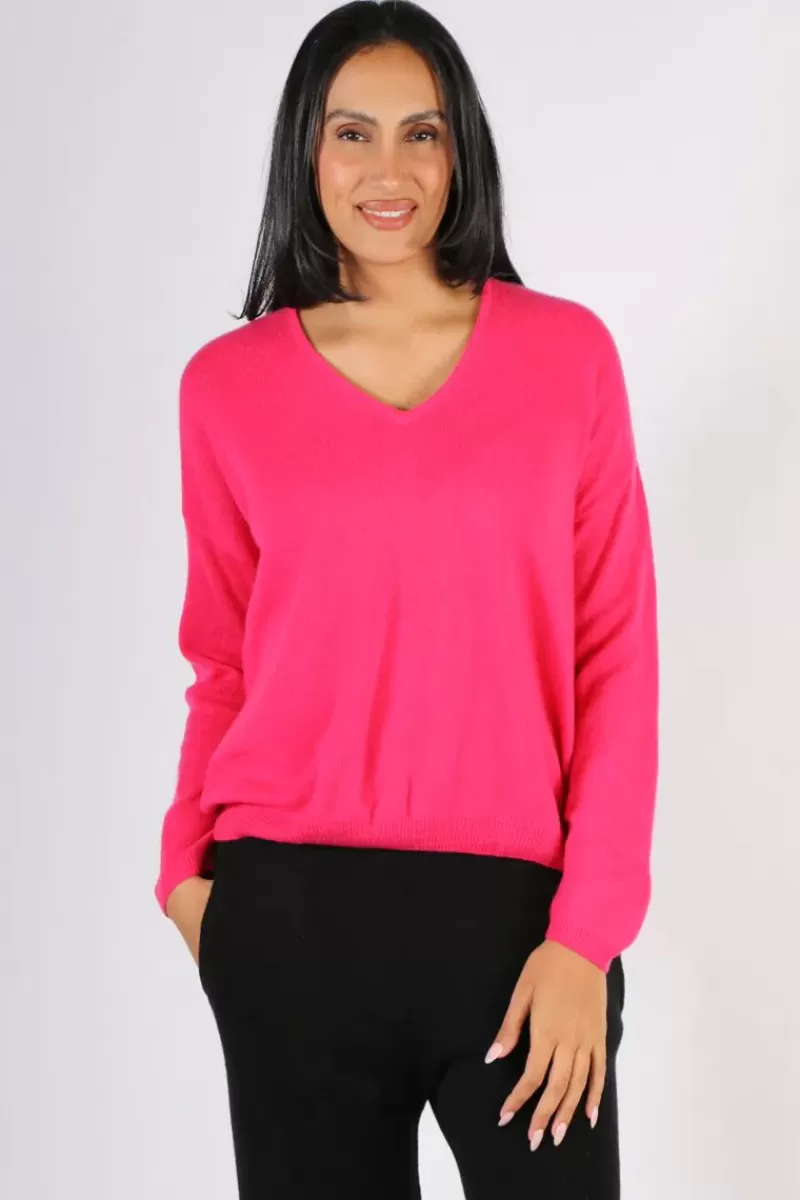 CAMPBELL & CO C & Co Boyfriend Jumper In Hot Pink