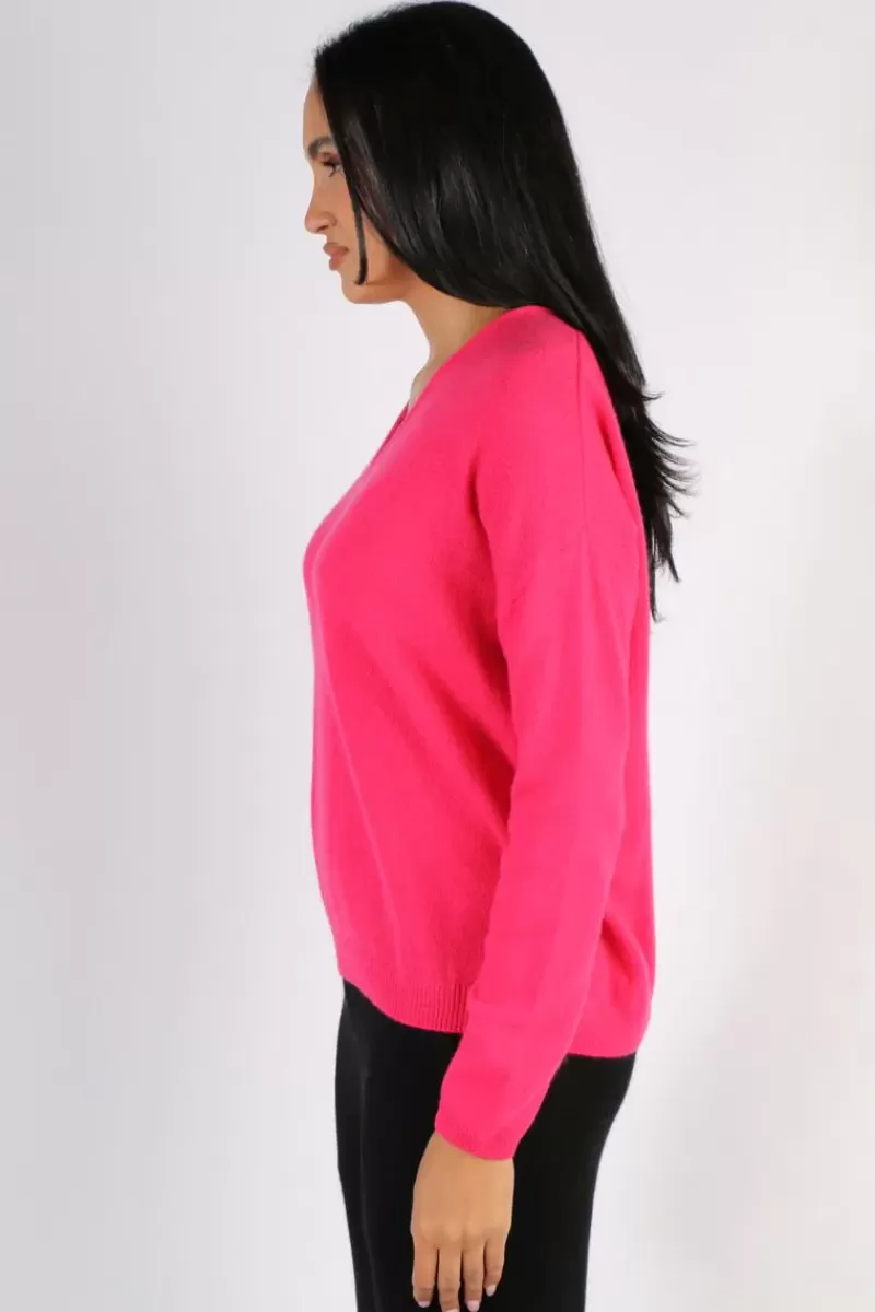 CAMPBELL & CO C & Co Boyfriend Jumper In Hot Pink