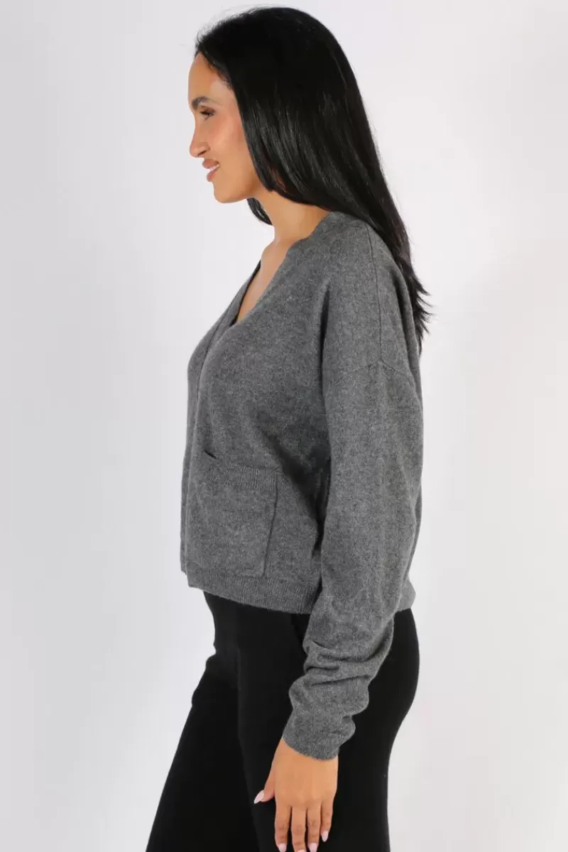 CAMPBELL & CO C & Co Crop Cardi In Charcoal