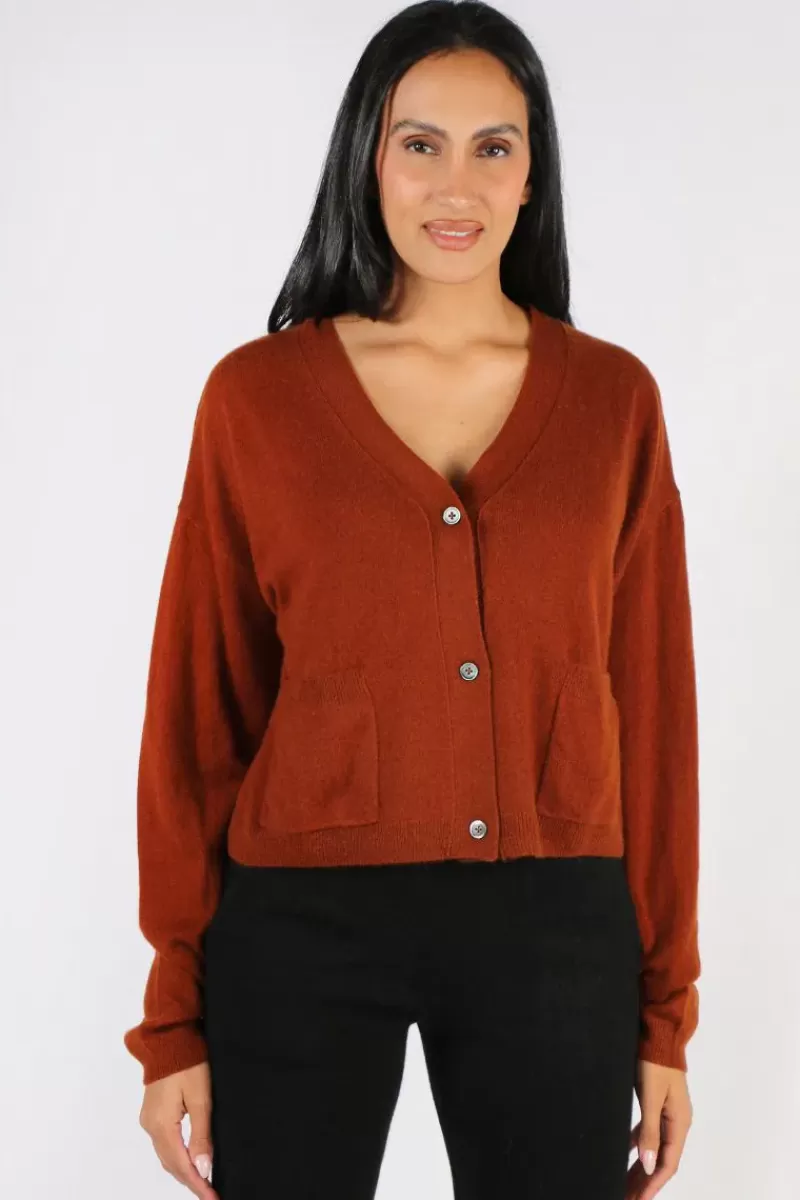 CAMPBELL & CO C & Co Crop Cardi In Chocolate