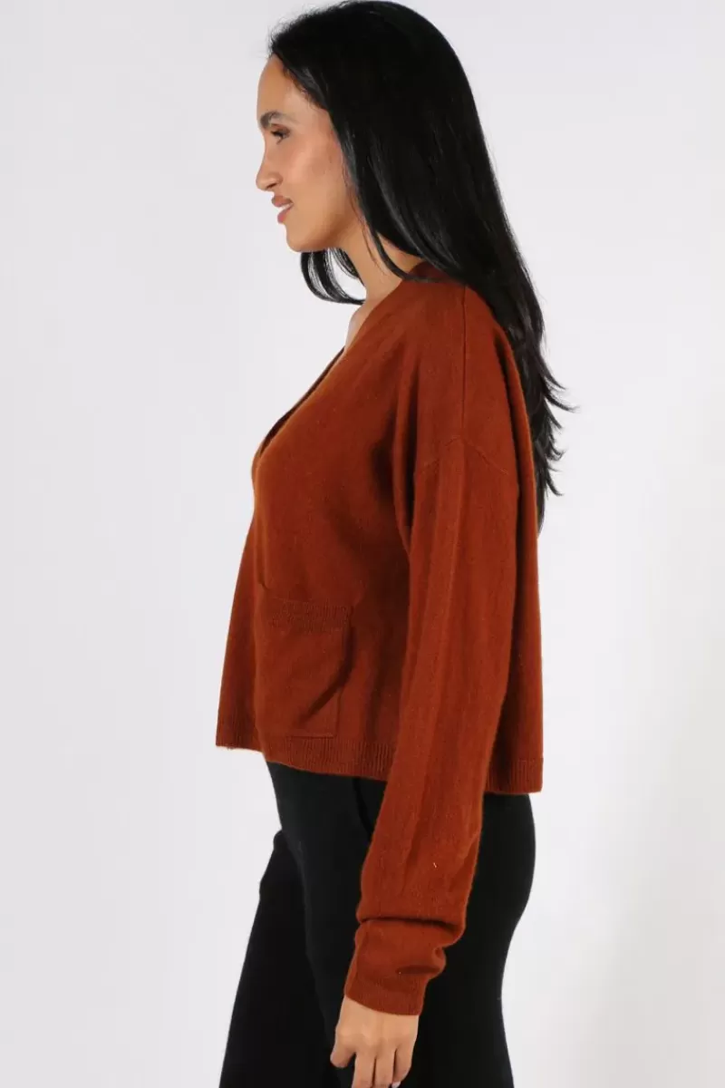 CAMPBELL & CO C & Co Crop Cardi In Chocolate