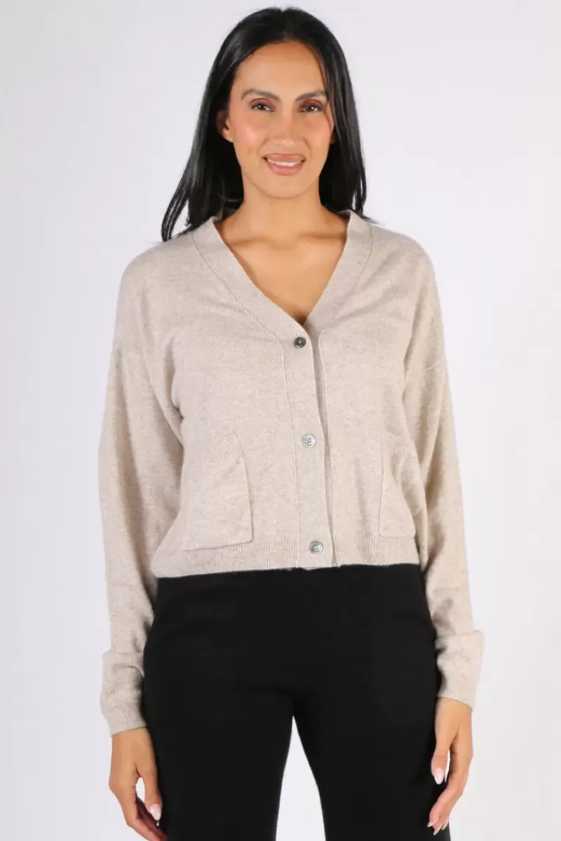 CAMPBELL & CO C & Co Crop Cardi In Oatmeal